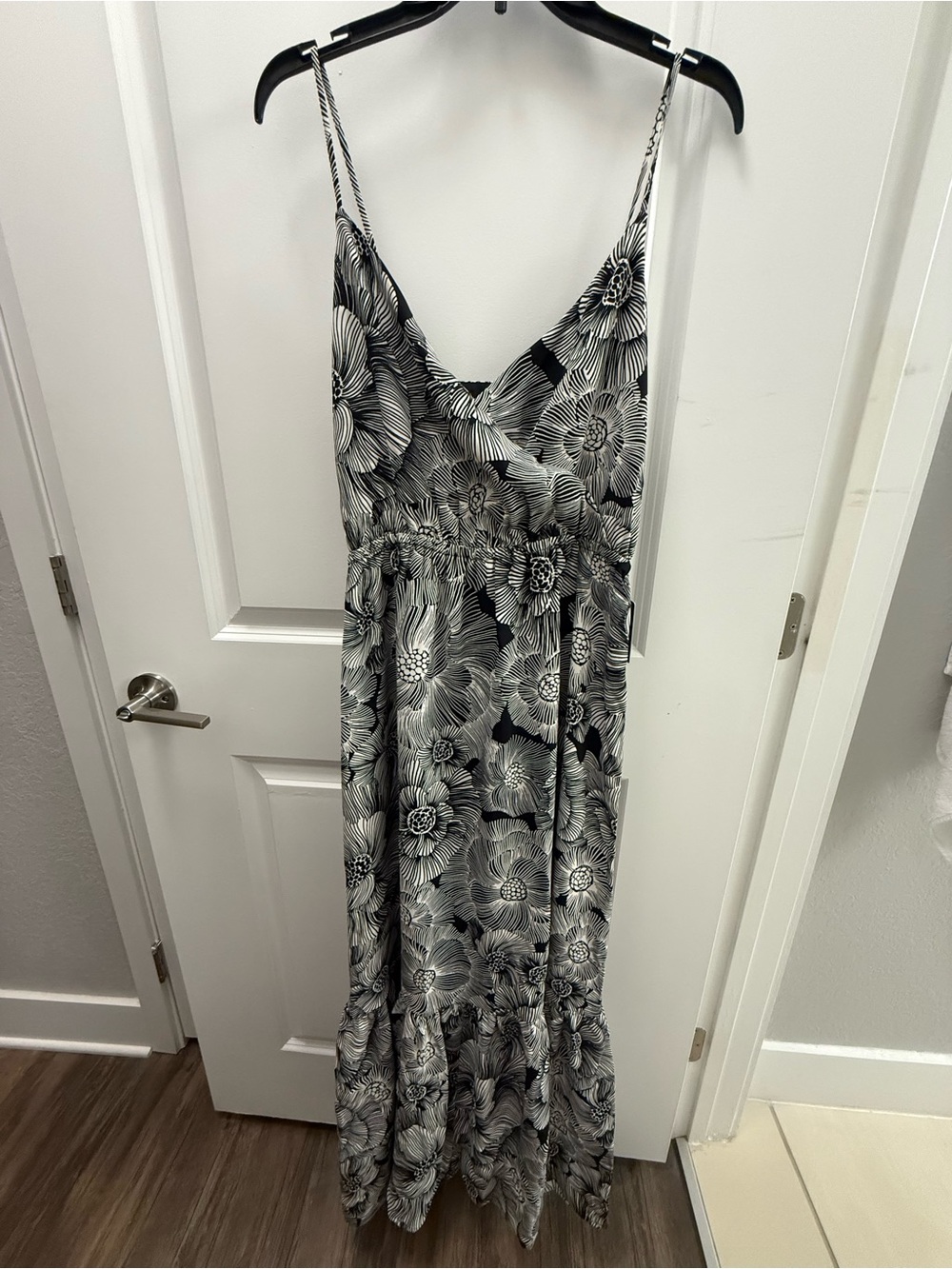 Express Black and White Floral Maxi Dress